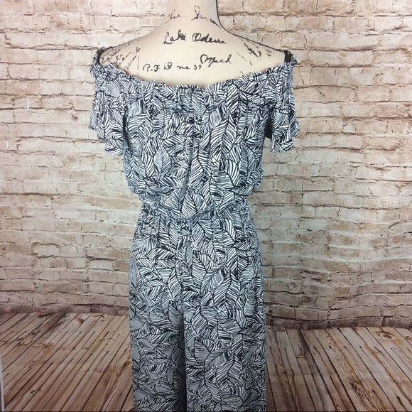 New Mudpie Jasmine Black Palm Jumpsuit XS - Picture 5 of 7